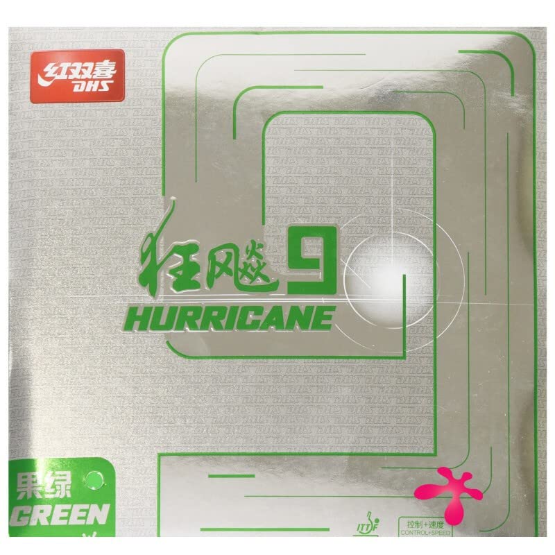 Ppbigu DHS Hurricane 9 Colorful Table Tennis Rubber/Ping Pong Rubber, 2.15mm, Hardness 38 Degree, with Free Rubber Protected Sleeve Adhesive Film