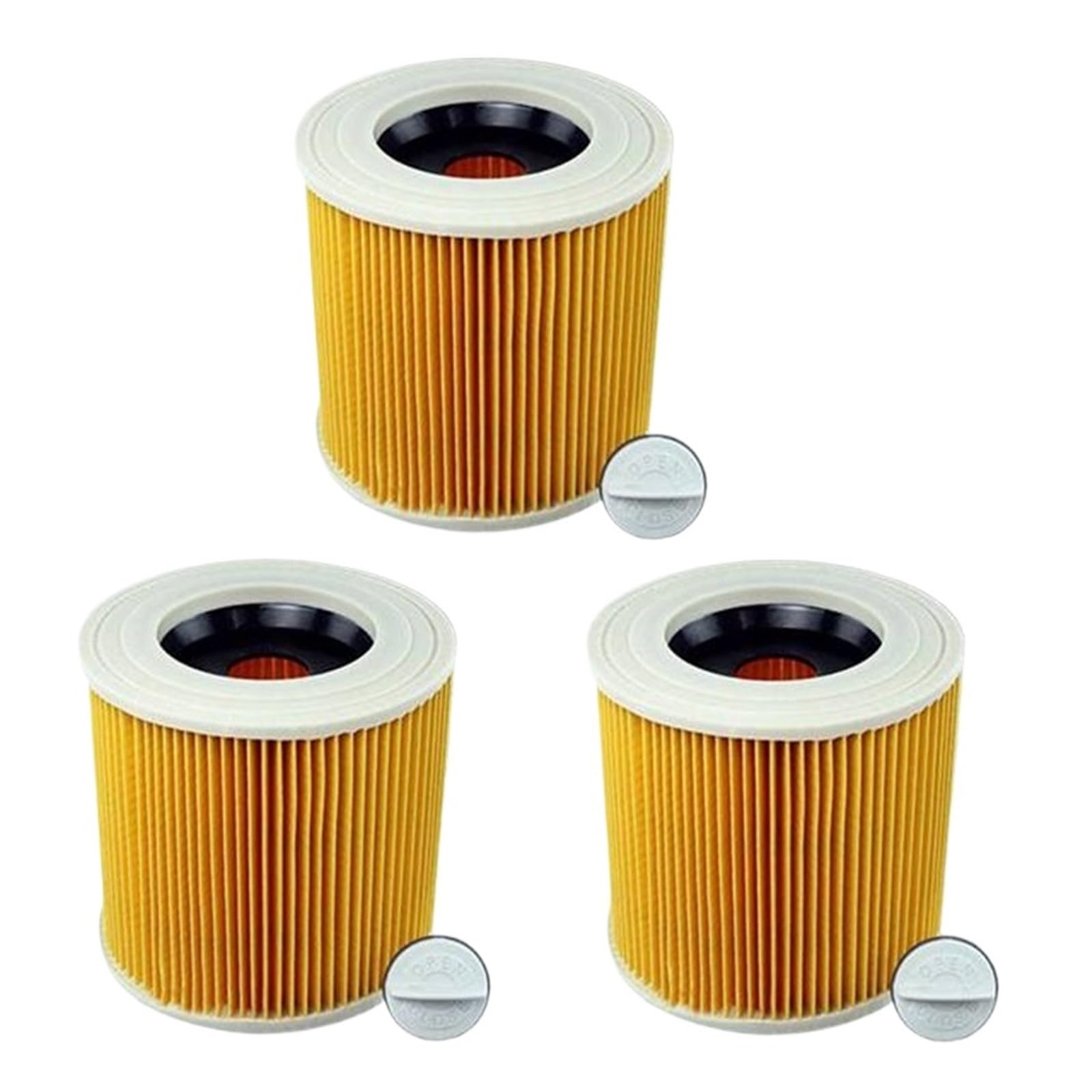 Lipski Juego de Cartuchos de Filtro de 3 Piezas, Compatible con aspiradora Karcher WD3 Premium WD2 WD3 WD1 MV3 MV2 WD 3 P, Kit de expansión, Antipolvo Fino