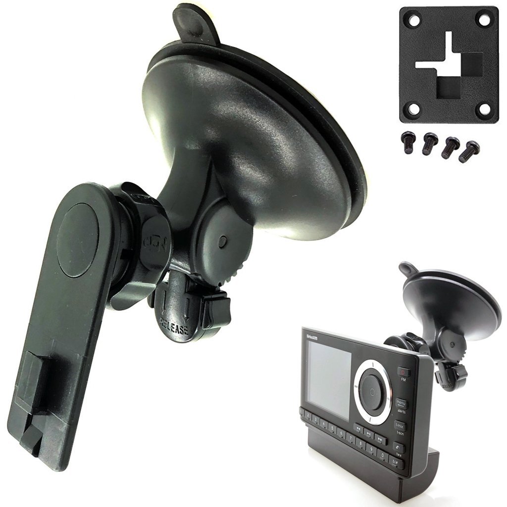 AccessoryBasics XT Sticky-Dash Windshield Suction Mount for Sirius XM Onyx Plus Starmate Stratus Roady Helix Lynx Satellite Radio w/ Single T Delphi Skiff & 4 hole AMPS Pattern Roady BT SXVRBT1