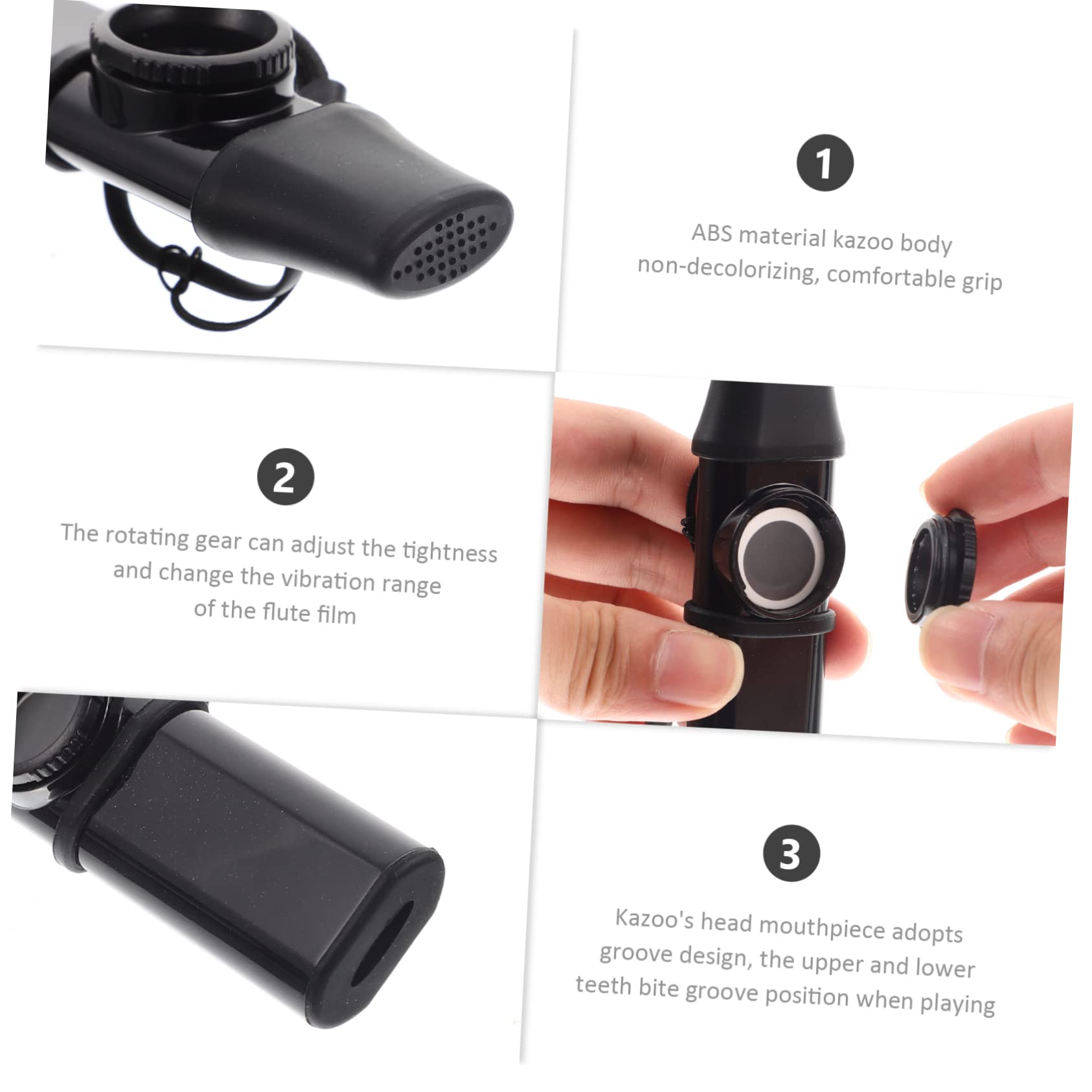 Toddmomy 1 Set Professional Kazoo Kazoo for Boys and Girls Adults Abs Material Non-decolorizing Comfortable Grip Easy to Change Flute Diaphragm Musical Instruments