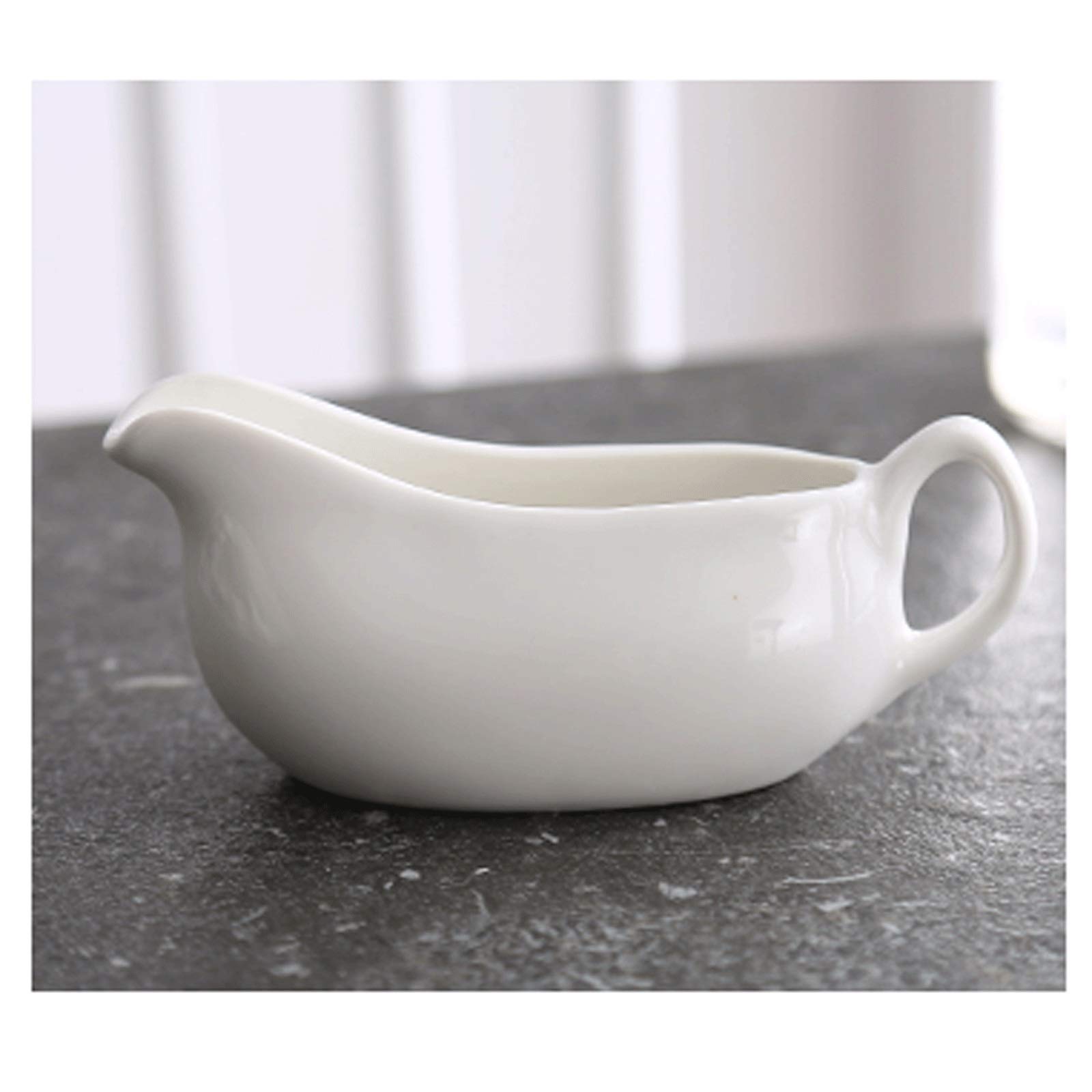 Salsiera In Ceramica Con Cucchiaio - Barca Per Salse 175ml, Design Con Beccuccio Antigoccia, Per Condimenti