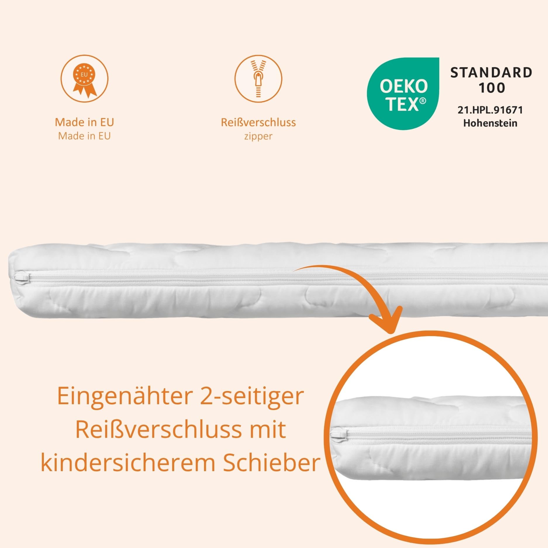 sleepling Baby Matratze 75x100 cm Laufgittermatratze Kinder, Komfortschaummatratze, Kindermatratze, Babymatratze 75 x 100 cm, Höhe 5 cm, Komfortschaum, Made in EU, Oeko-TEX, waschbar bis 60 Grad