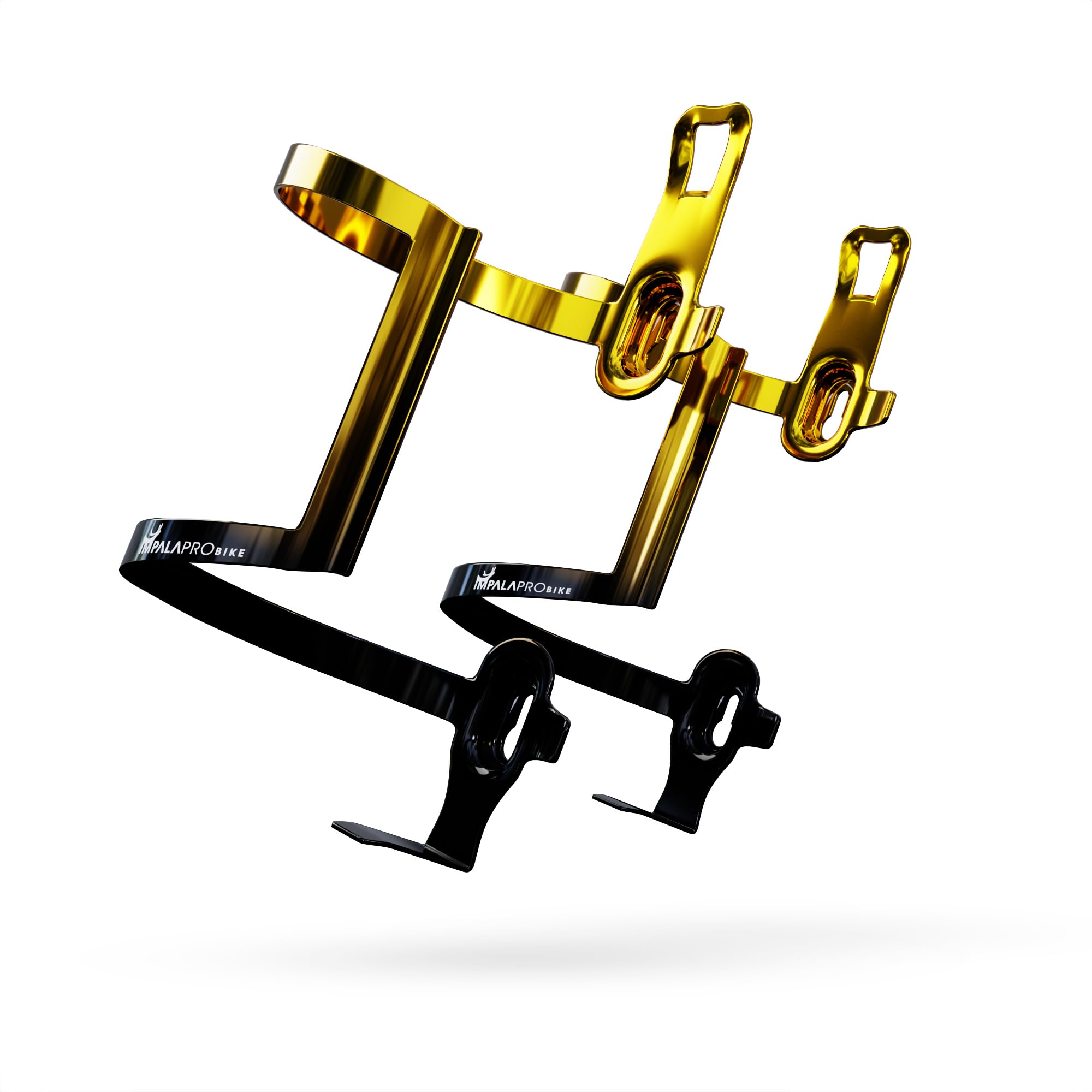 IMPALAPRO Aluminum Side Entry Bottle Cage Lightweight 34g – Secure Grip Anti-Scratch Design – Bike Water Bottle Holder Side Load with Electroplated Gradient Finish – Universal fit 72-76mm (yellow 2pc)