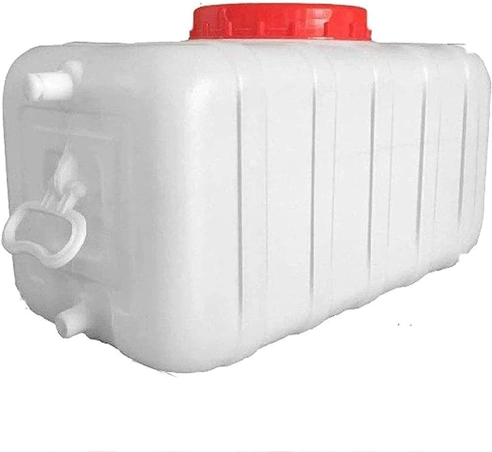 Sjdopulse White Water Storage Portable Horizontal Water Storage Container Rain Barrels To Collect Rainwater Tank Emergency Water Barrel Container, With Tap ( 150L)