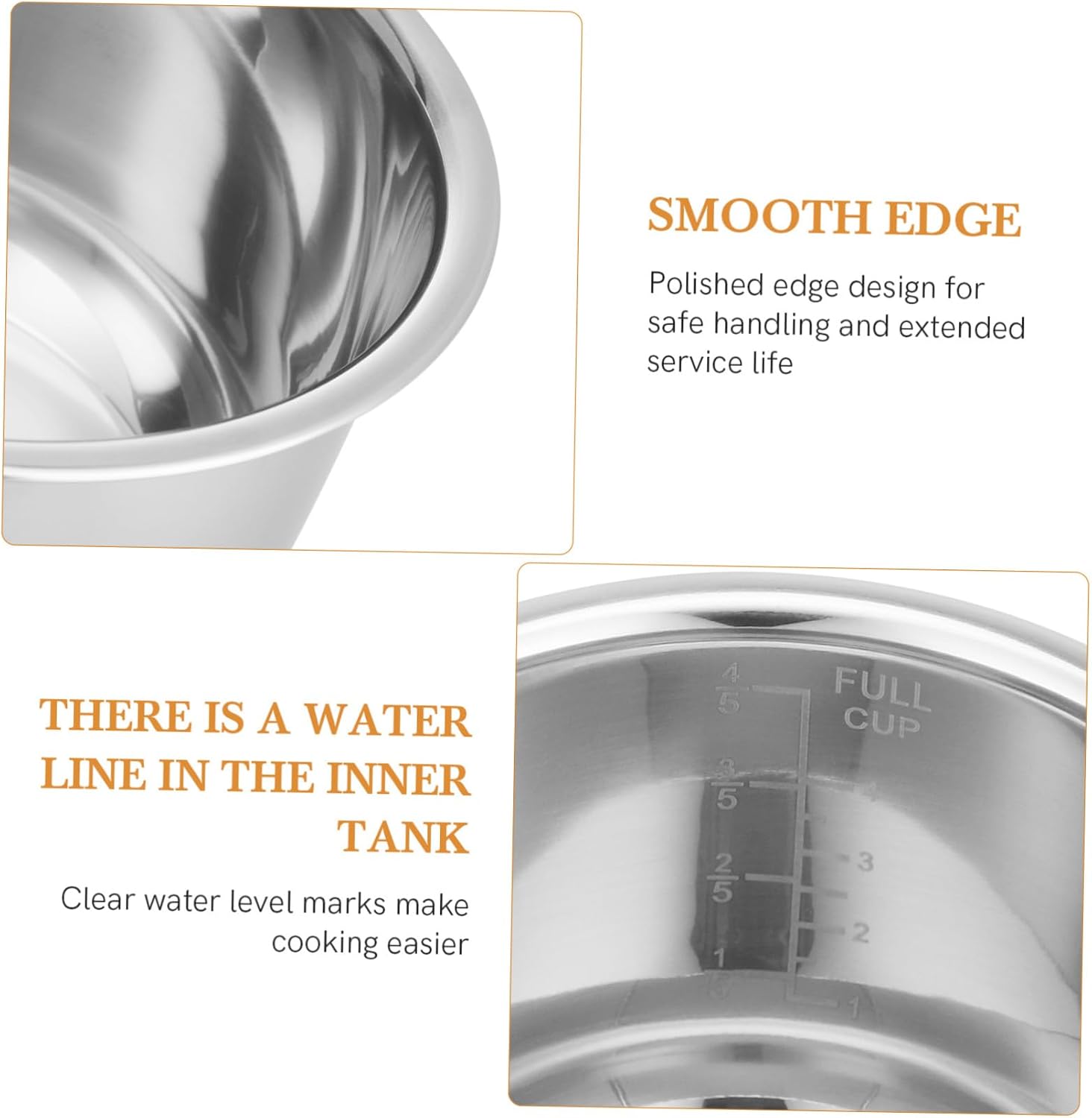 BESTOYARD Rice Cooker Tiger Replacement Pot Stainless Steel Inner Pot Rice Cooker Replacement Liner