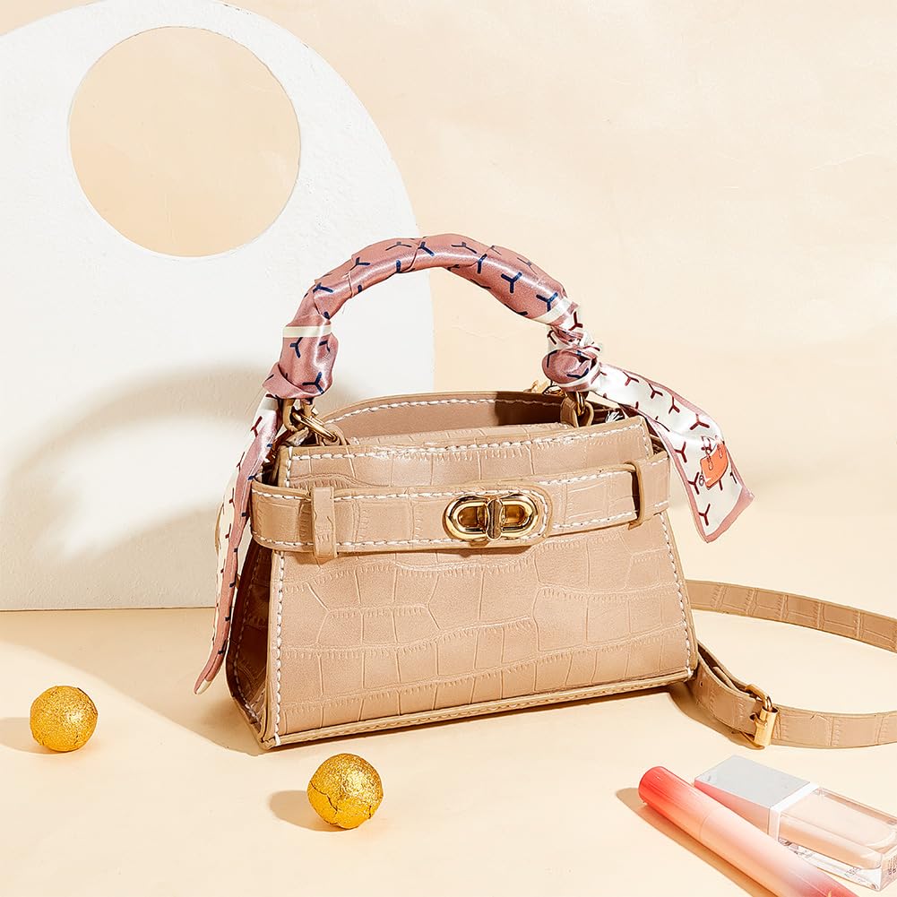 WADORN Kit Fai Da Te Per Borsa A Tracolla Donna In Pelle PU - Set Cucito Manuale Con Pezzi Preforati, Colore Avorio - Regalo Creativo Per Compleanno E Natale - 2