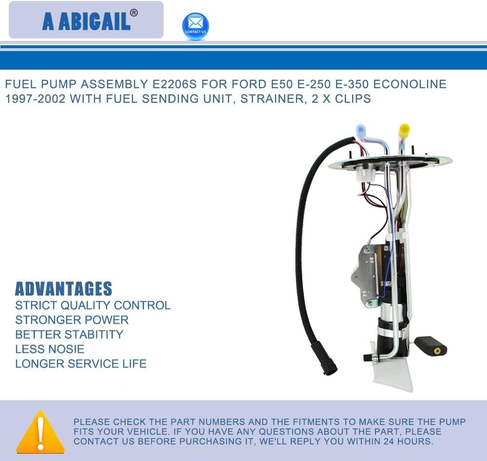 Fuel Pump Compatible with 1997-2003 Ford E-150 E-250 E-350 Econoline Club Wagon E-450 Econoline Super Duty, Gas, Replace# 886-1028 E2206S