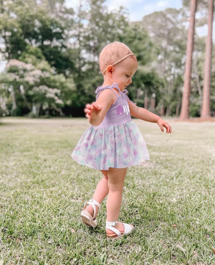 Baby Girl 1st Birthday Clothes One Year Old Tulle Romper Sleeveless Bodysuit Cake Smash Outfits - Image 2