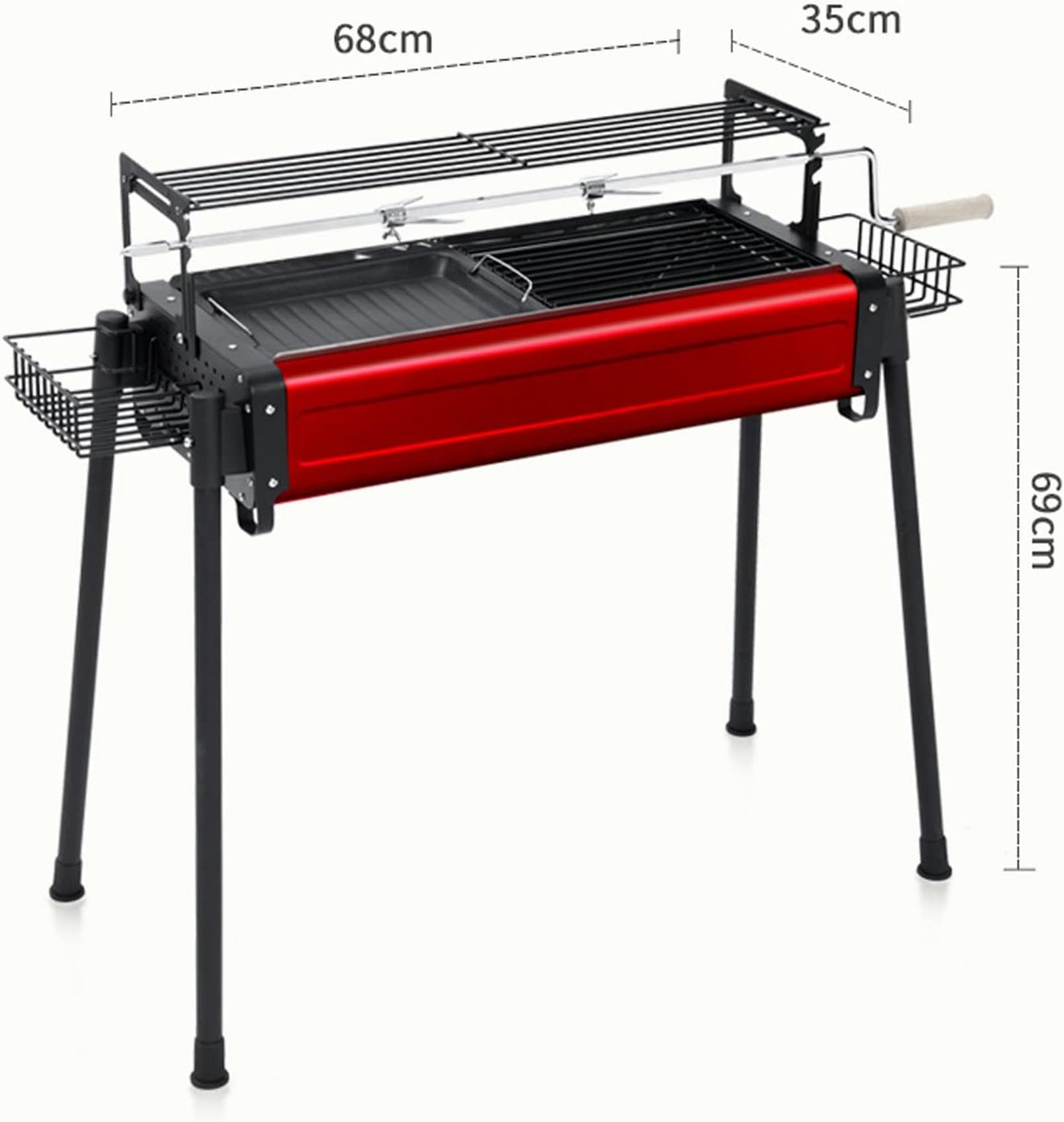 Piec do grillowania na węgiel drzewny Trwały grill podróżny Przenośny pionowy blat ogrodowy Grill na świeżym powietrzu Grill węglowy