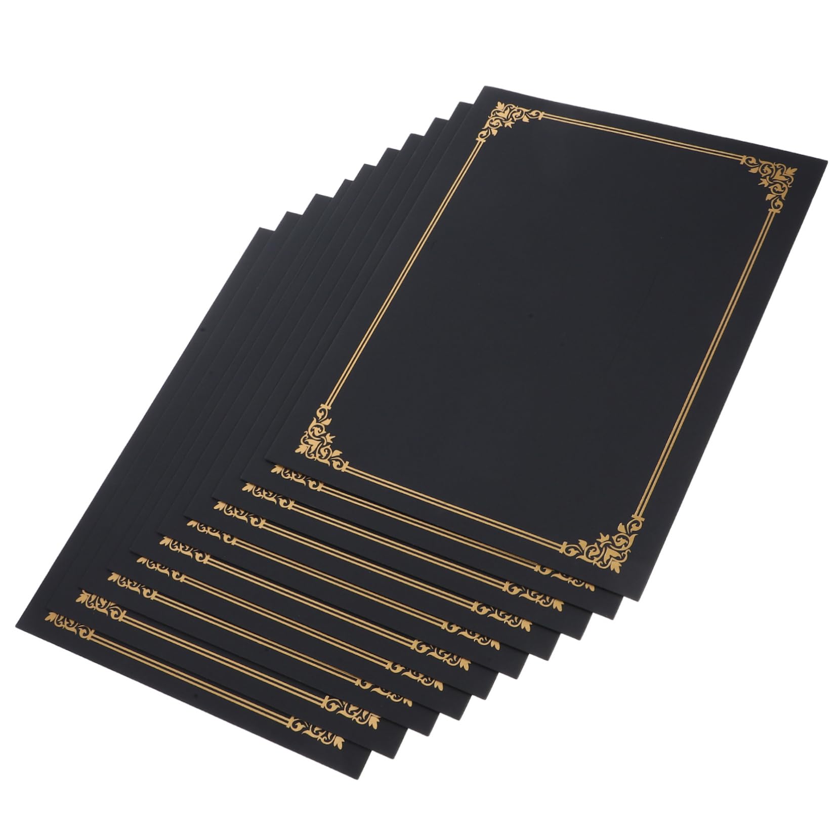 Couverture de Certificat Papier Noire 10 Pièces pour Documents