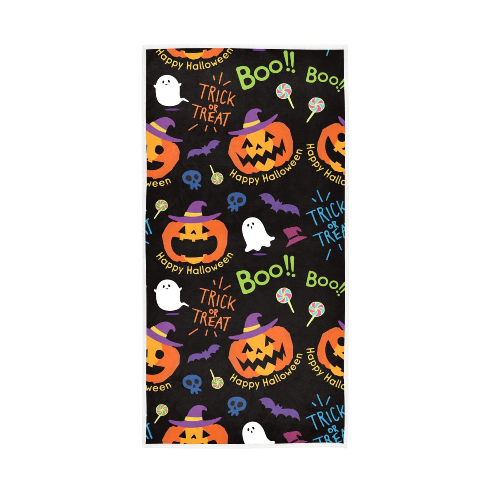 HUYGD Halloween Cute Pumpkin Pattern Bathroom Handtowel, 15 x 30 Inches Soft Hand Towel Spa Towel Face Towels for Bathroom