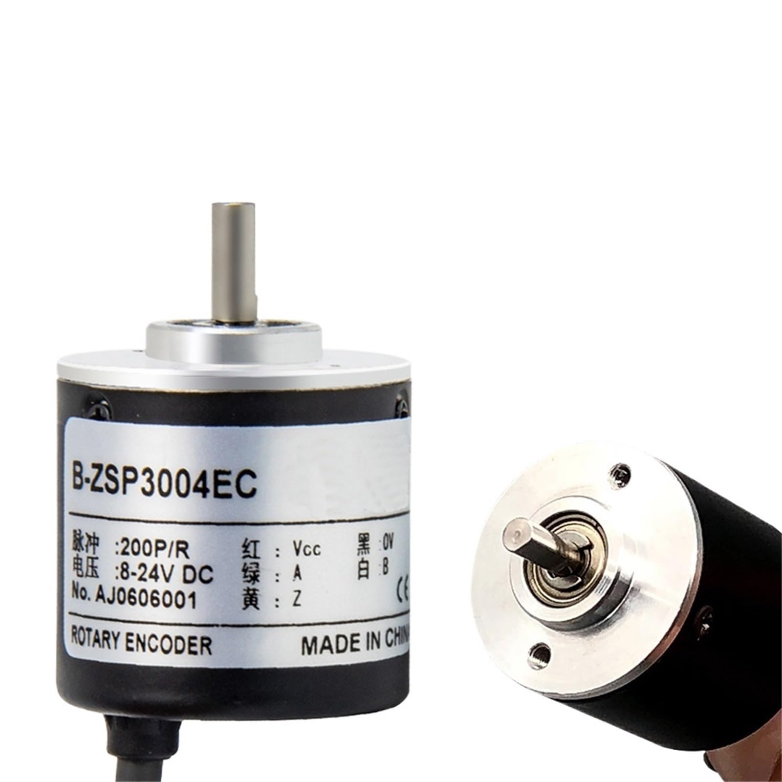 Codificador incremental de 30 mm Interruptor giratorio de eje de 4 mm Fases ABZ 100 200 360 400 500 PPR 8-24 VCC