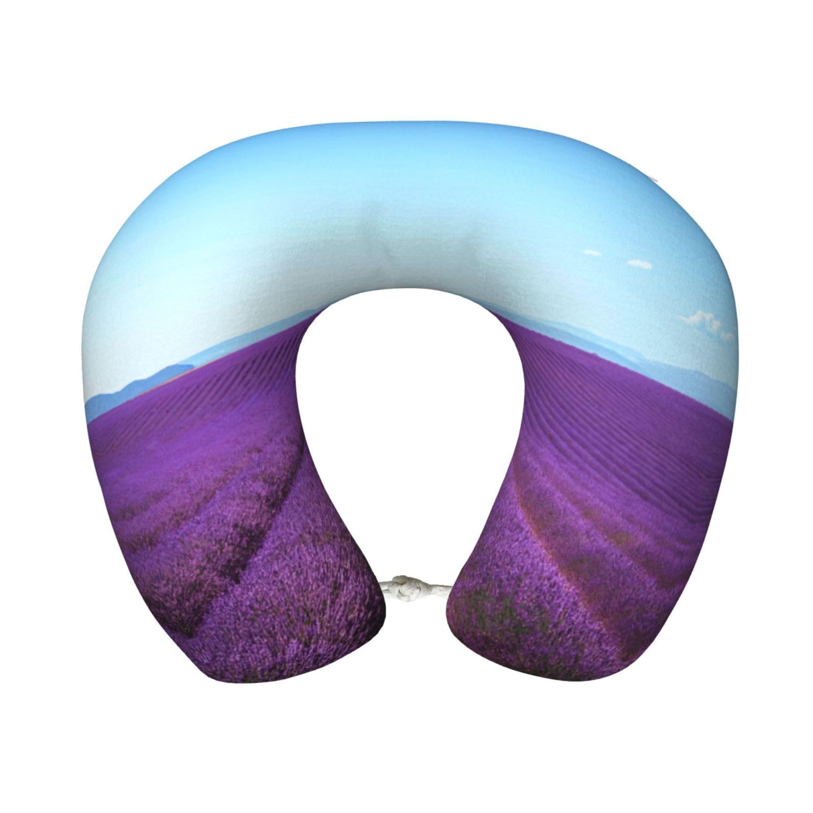 yagDAA Romantic Lavender Print U-Shape Travel Neck Pillows Memory Foam Neck Pillow For Airplane Car Office Sleeping Rest