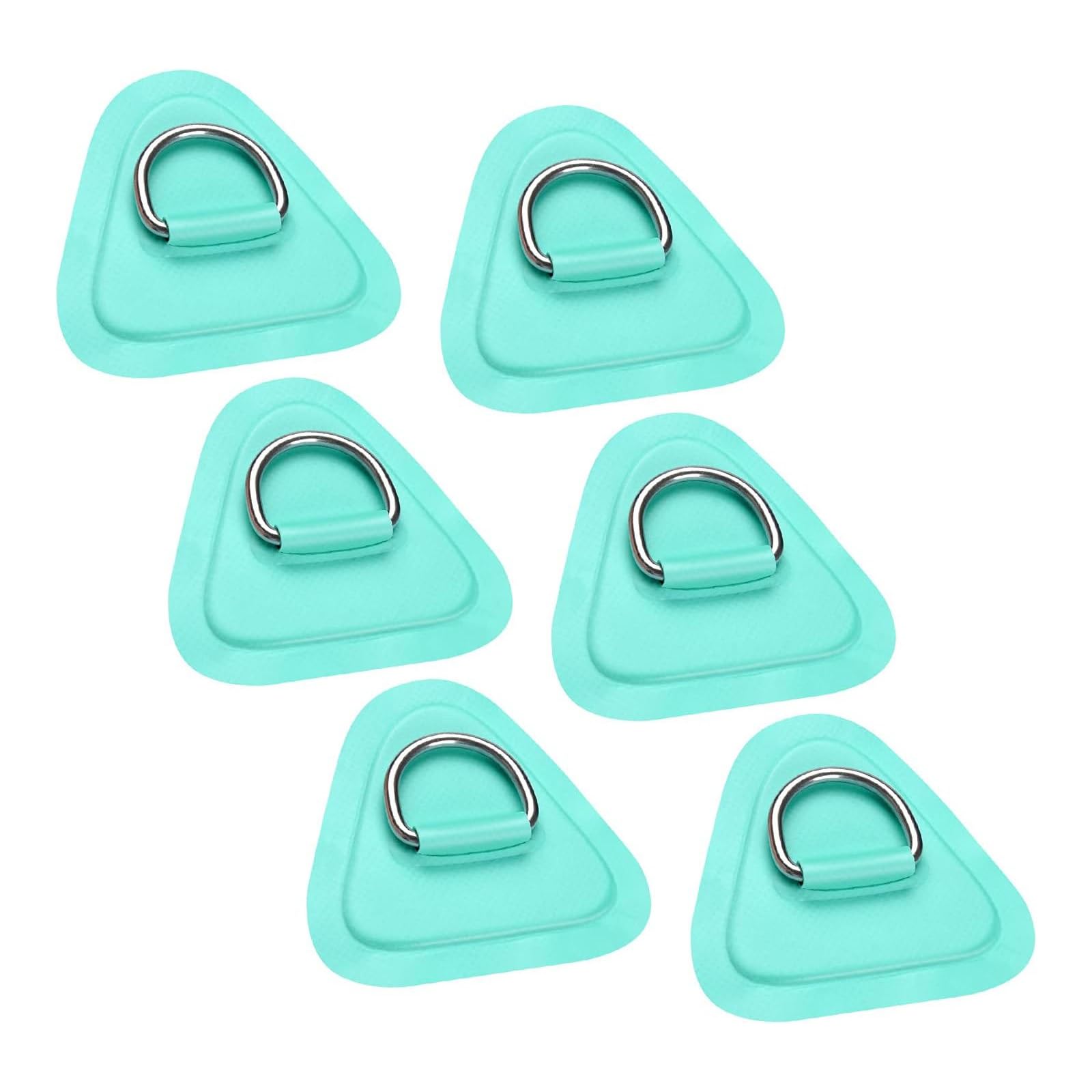 THE WHITE SHOP 6 PCS D-Ring Patch for Inflatable Boats Kayak Dinghy SUP, D-Ring PVC Patch Upright Paddleboard Canoe Rafting, Non-Glue Suitable for Inflatable Boat Rafting Green