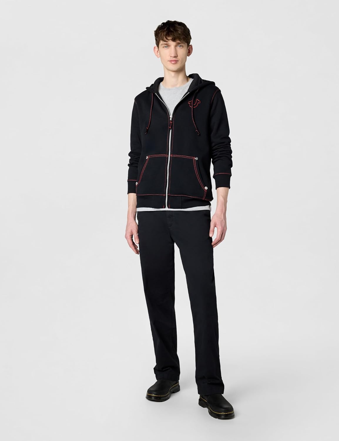 True Religion Men’s Big T Zip Up Hoodie Graphic Sweatshirt - Full Zip Hoodies for Men - Image 6