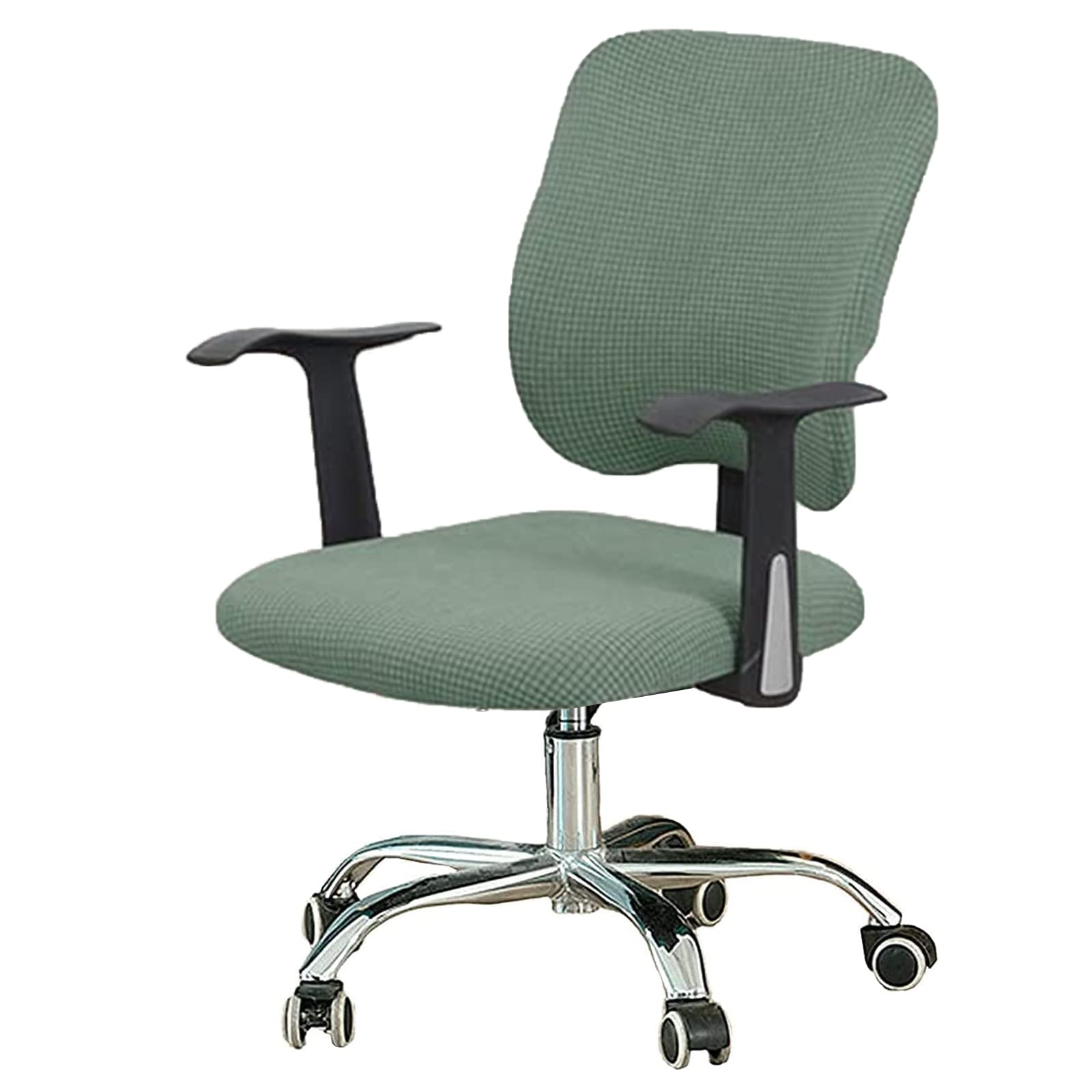 Housse de chaise de bureau extensible amovible verte lavable en machine pour fauteuil