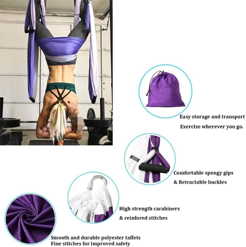 Aerial Yoga Swing Strong Anti- Hammock/Sling/Inversion Tool Ceiling Hanging + Extension Straps