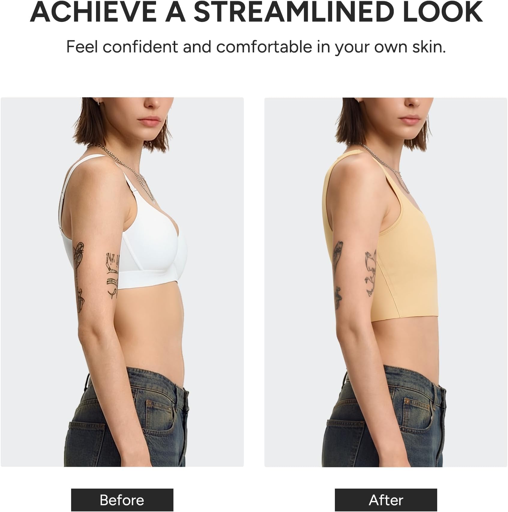 Nebility Trans Binder Pour Femme Transgender Tomboy FTM Chest Binder Corset de Poitrine Liant demi-poitrine Élastique respirant Tank Top