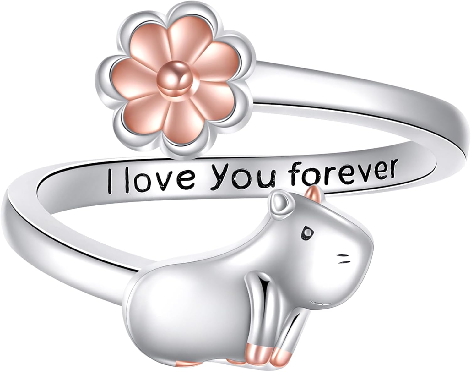 POPLYKE Animal Open Rings 925 Sterling Silver Adjustable Cute Animal Jewelry Rings for Women