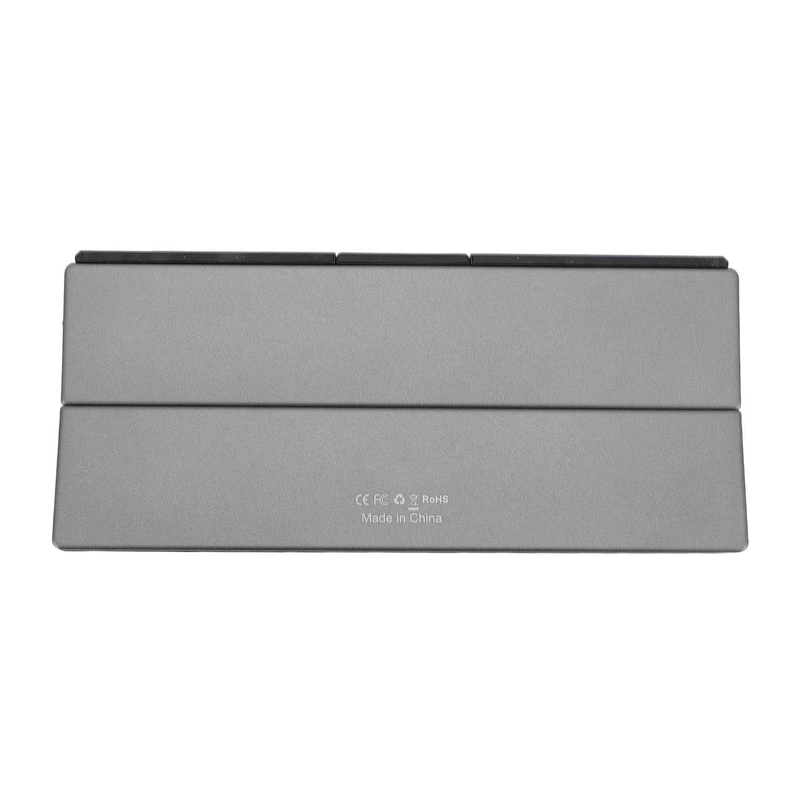 Tastiera Bluetooth Pieghevole, Tastiera Wireless Pieghevole (sincronizza Fino a 3 dispositivi), Tastiera da Viaggio Tascabile per IOS Android Tablet Telefono Laptop (Nero Grigio)