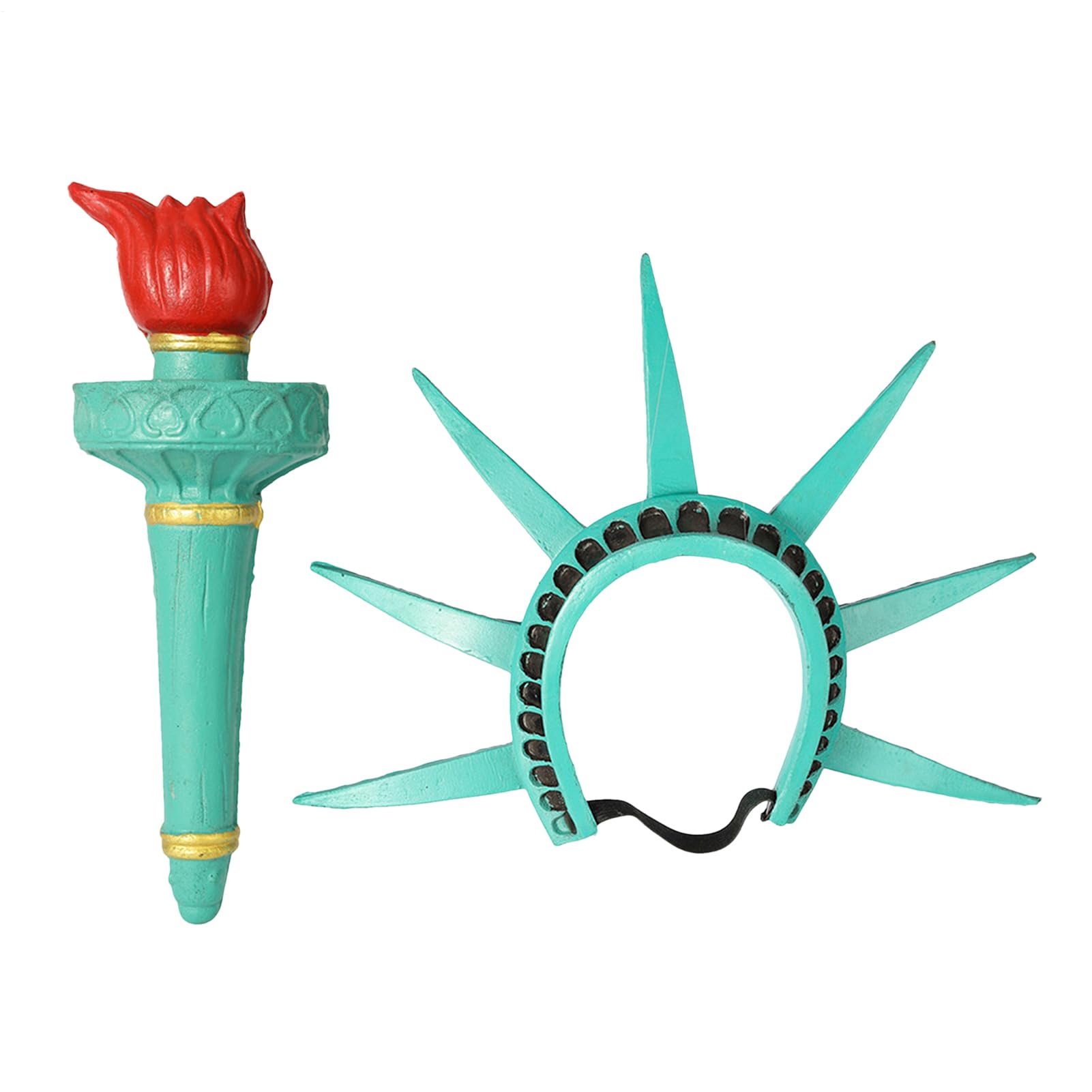 Dajiopao Statue of Liberty Crown and Torch, Statue of Liberty Costume, Women, Adjustable Headband, Statue of Liberty, Festival Hair Accessories, Cosplay Headpiece and Torch for Adults