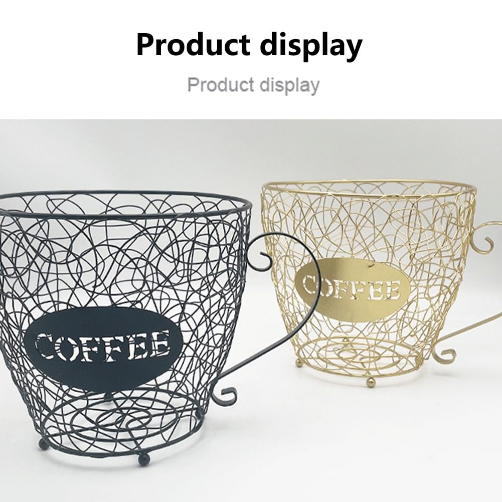 Panier à Capsules Café Métal - Support Dosettes En Forme De Tasse - Noir - 12x14cm