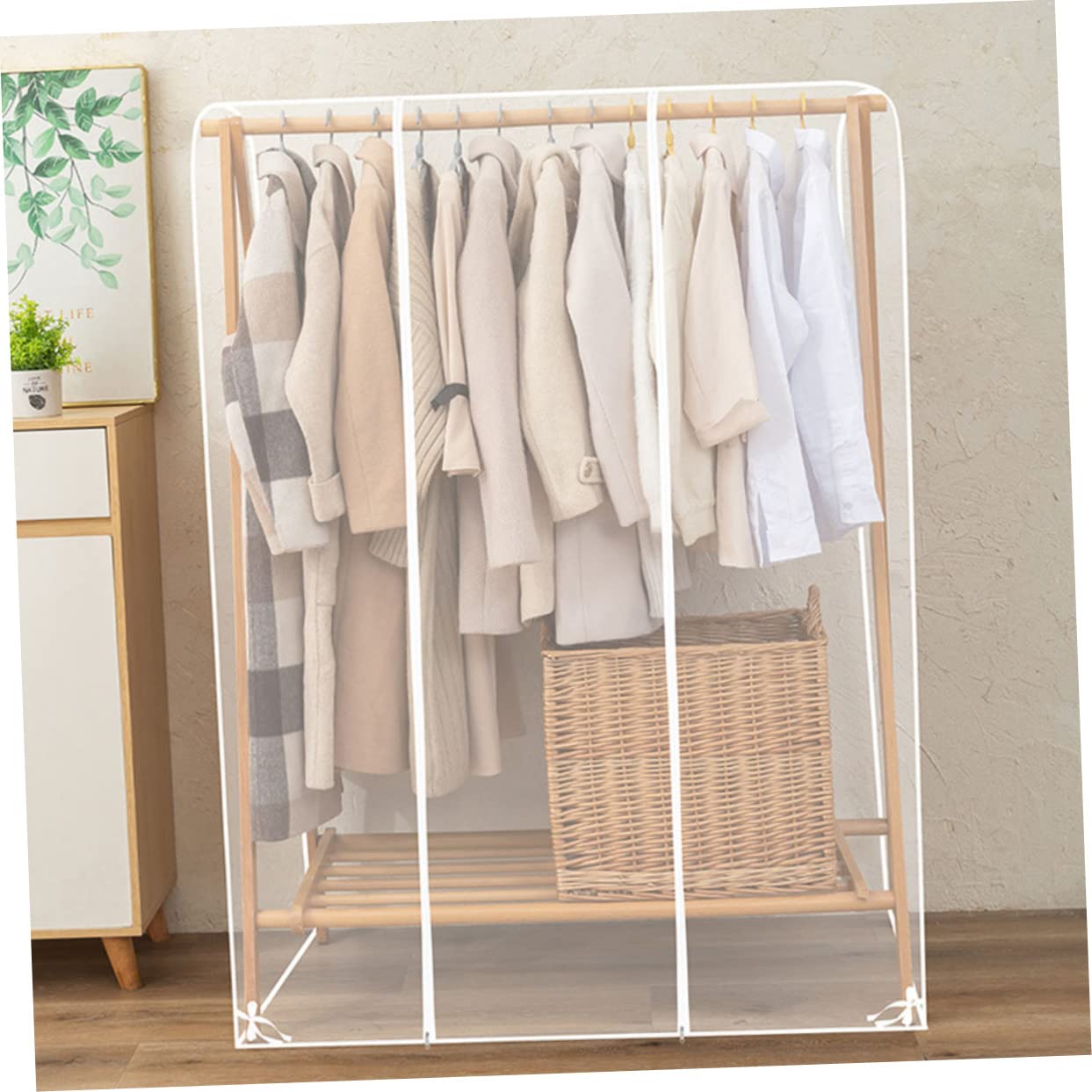 Gatuida Funda Protectora Transparente para Perchero de Ropa y Prueba de Polvo Material Peva Resistente para Dormitorio y