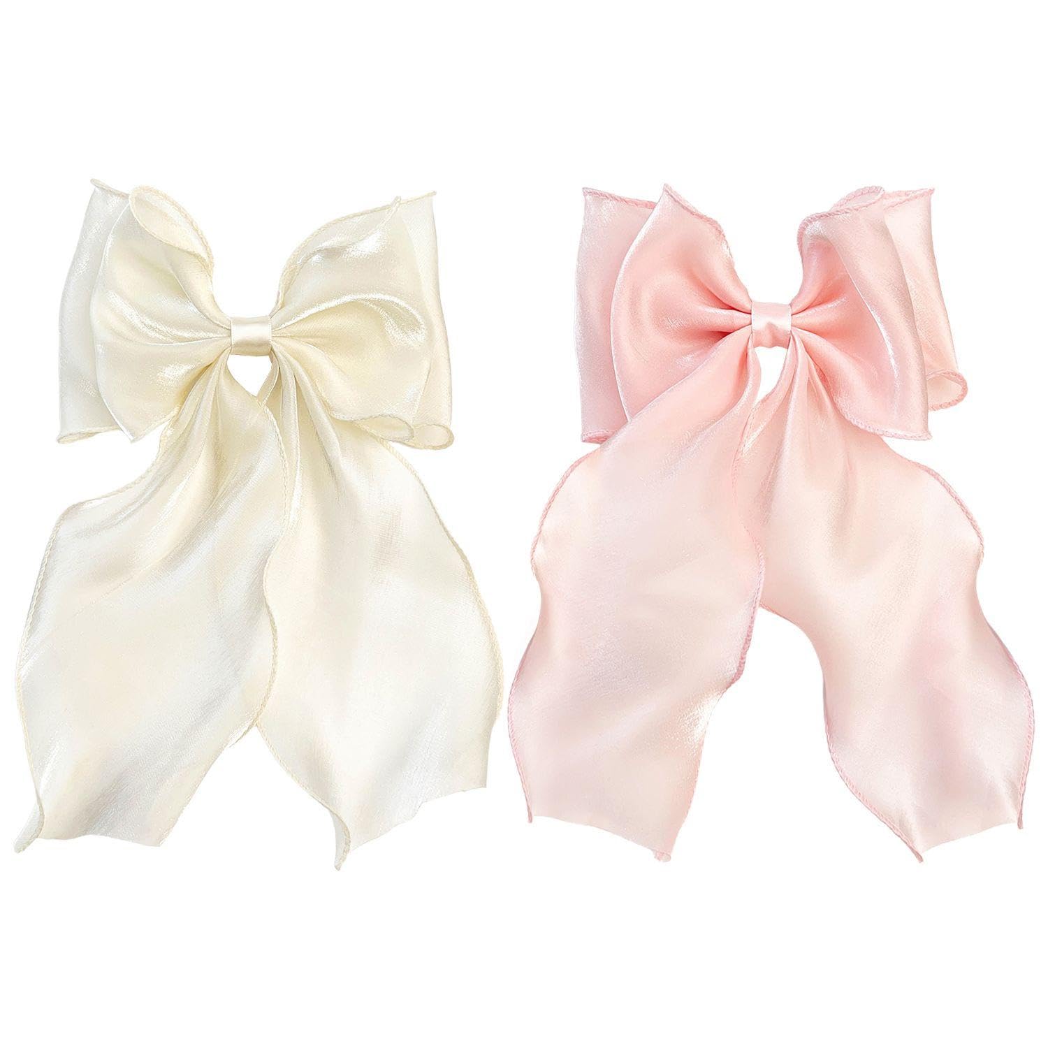 XMNIVATE 2 Bright Silk Yarn Streamer Bows, Gift Packaging Accessories, Clothing Decoration Supplies, Handmade Diy Materials.