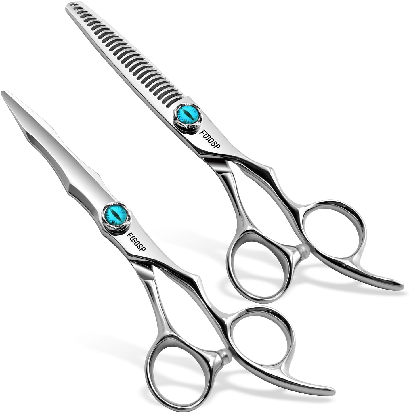 6" Professional Hair Scissors Set VG10 Japanese Stainless Steel Sharp Ergonomic Lightweight Regular Straight and Thinning Shears for Barbers and Salon Professionals