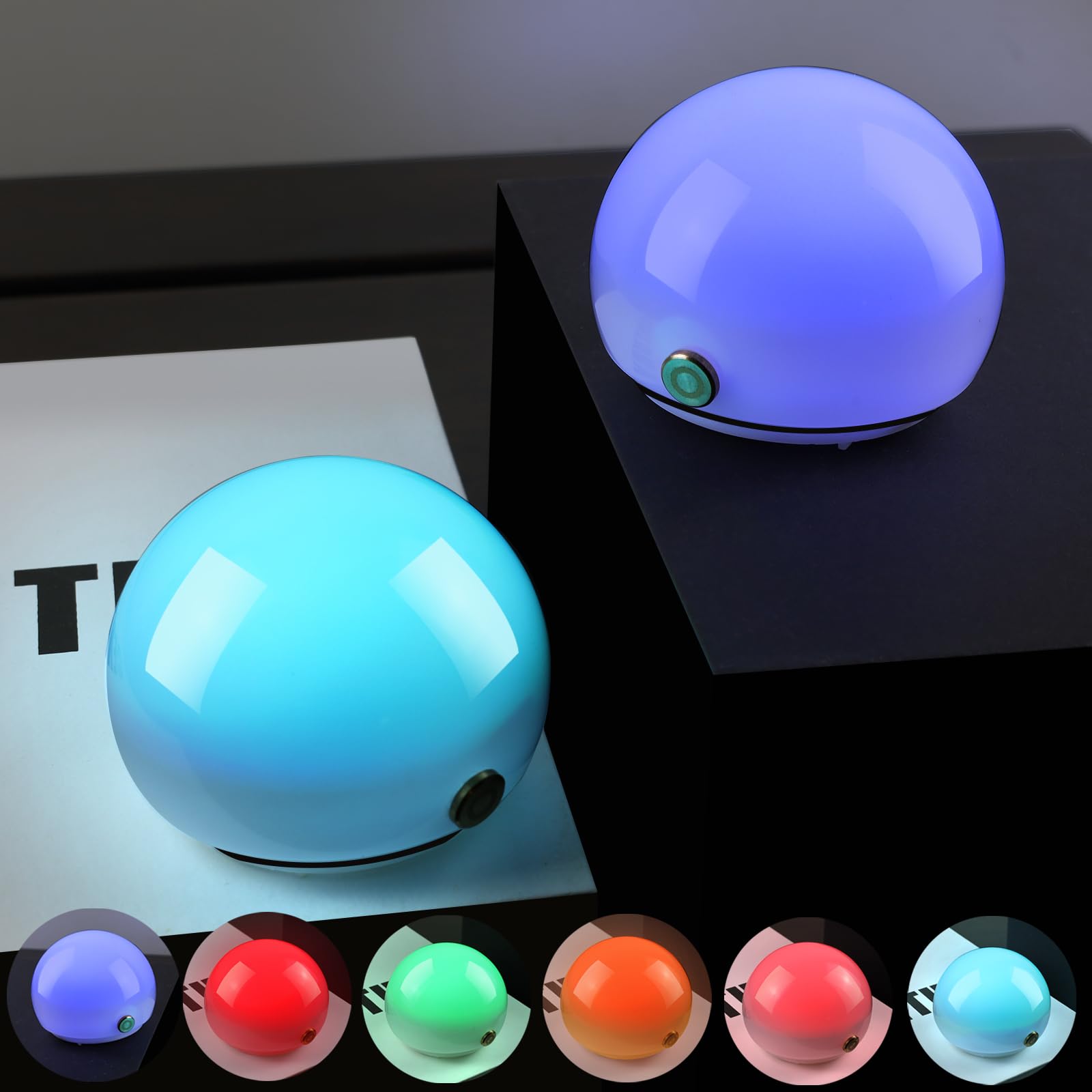 PWTZMYXGS Touch Color Changing Mini Nightlight, Multicolor LED Mood Lighting, Sleep Nightlights with Timer, Cute Night Lights for Adults & Kids, Ambient Lighting, 2 Pack