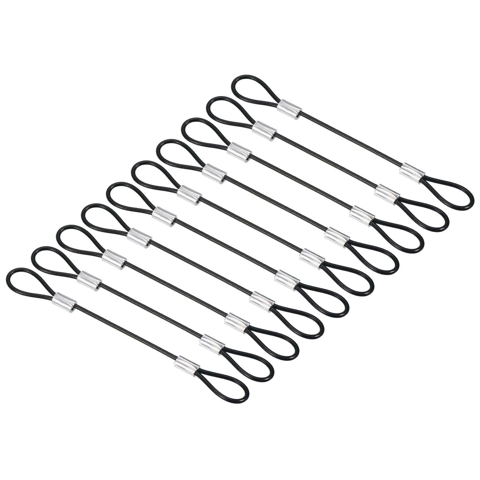 Lot De 10 Câbles Métalliques En Acier Inoxydable Avec œillets - Câble De Sécurité En Acier Inoxydable Avec Mousqueton - Pour Meubles De Jardin, Terrasse, Vélo (1 M X 3 Mm