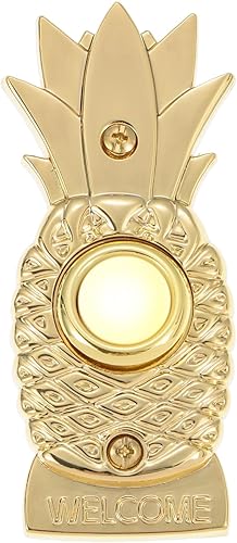 Miniatura 9 de Timbre de puerta con iluminación de metal resistente vintage, botón de timbre LED rectangular de bronce de 3.15 pulgadas, interruptor de timbre de