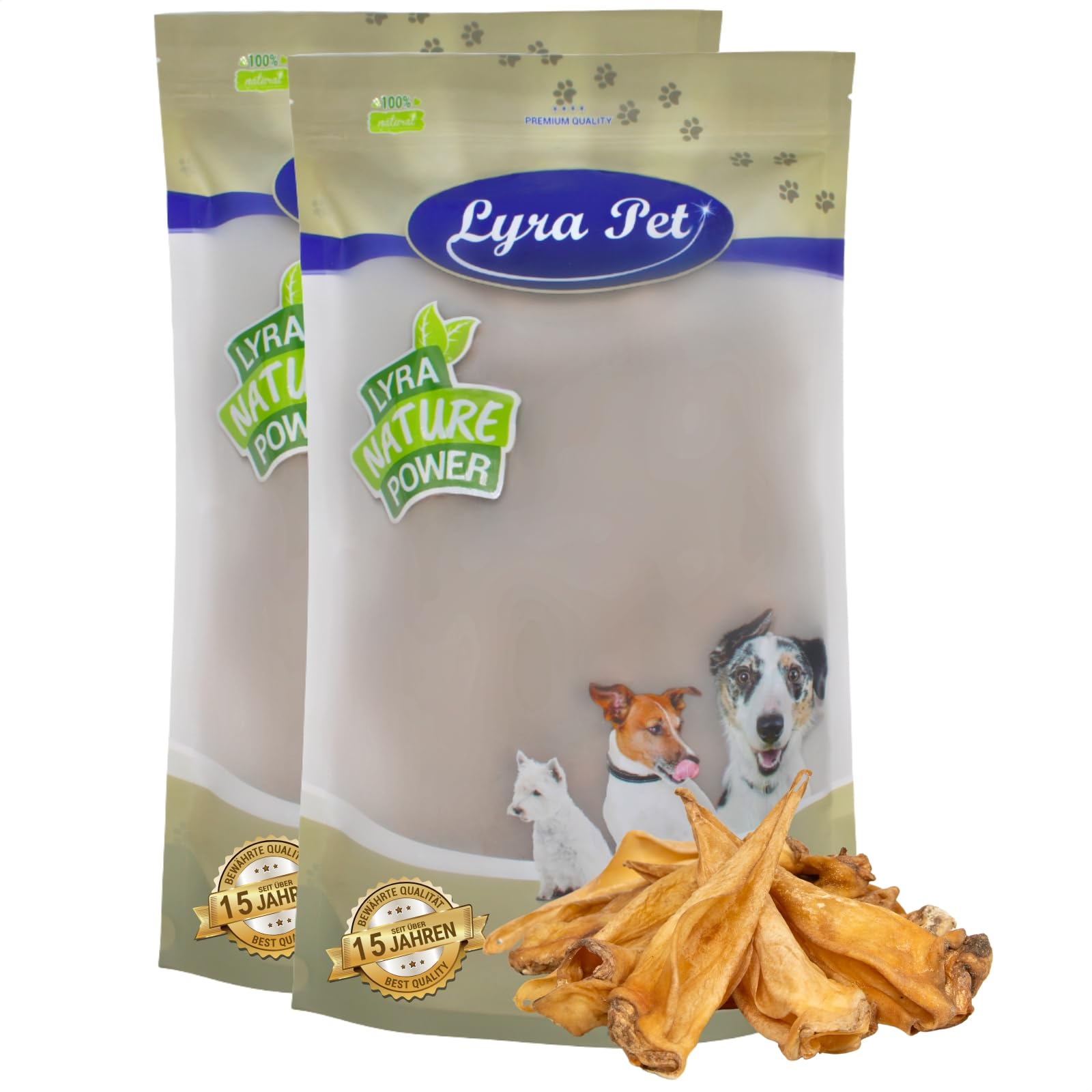 Lyra Pet® 200 Oreilles de bœuf séchées, Environ 6 kg, friandises à mâcher pour Chiens