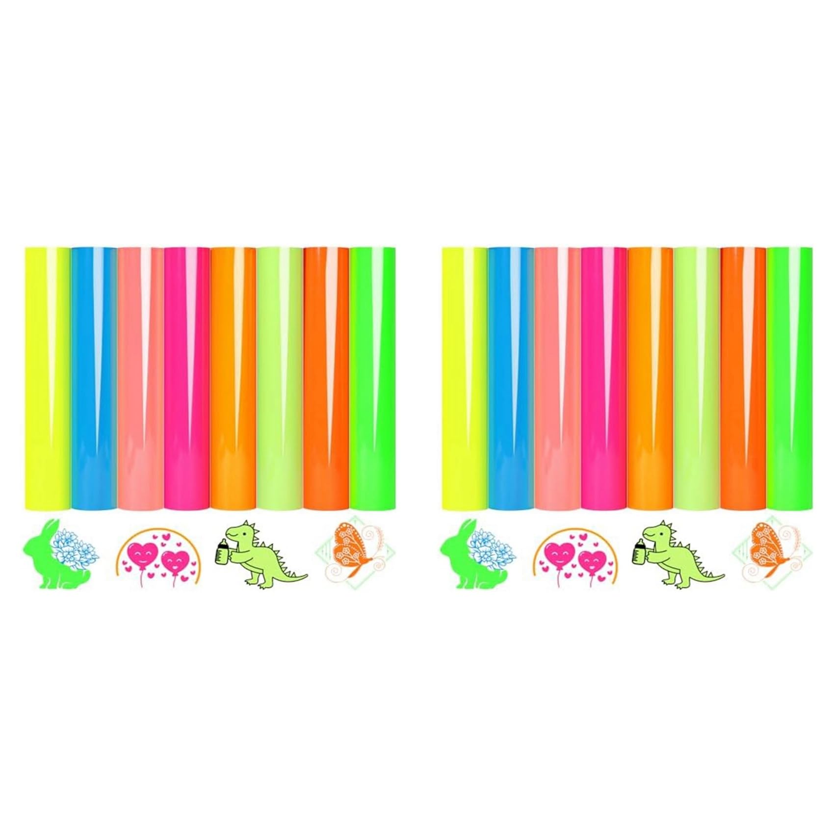 Jnchdghwa As Shown 16X Htv Heat Transfer Vinyl 8 Neon Vinyl Assorted Sheets 30 X 25 Inch Vinyl Neon Pink Heat Press T-Shirt Beautiful
