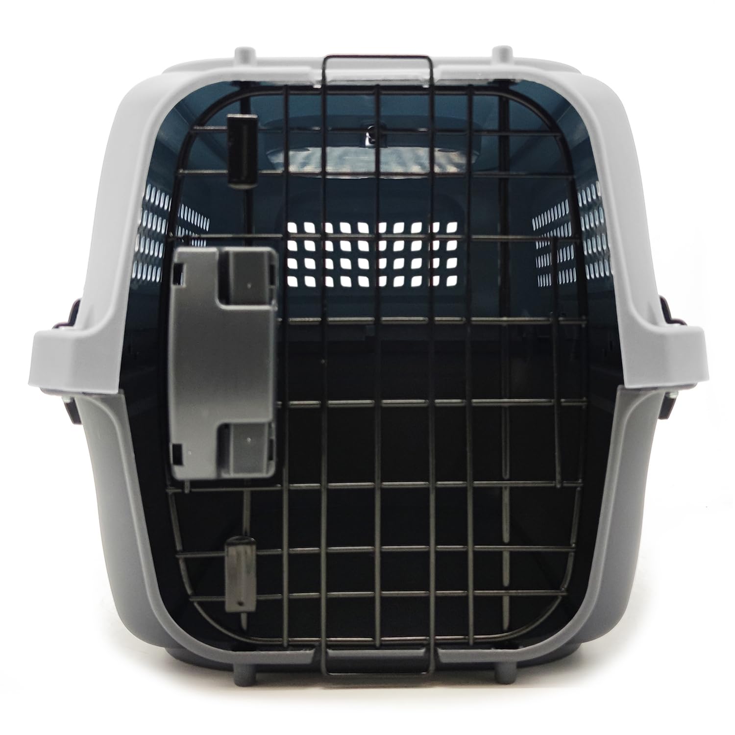 BPS Transportín Plástico para Perros y Gatos Mascota Caja de Transporte 3 Tamaños para Elegir (M, Gris) BPS-7273GR