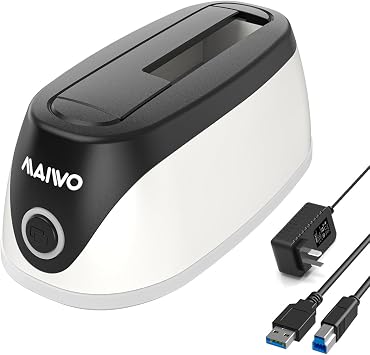 MAIWO Hard Drive Docking Station for 2.5 3.5 Inch SATA HDD SSD, 24TB Capacity, 12V 2A Power Supply, USB 3.0 to External Hard Drive Adapter Reader Case