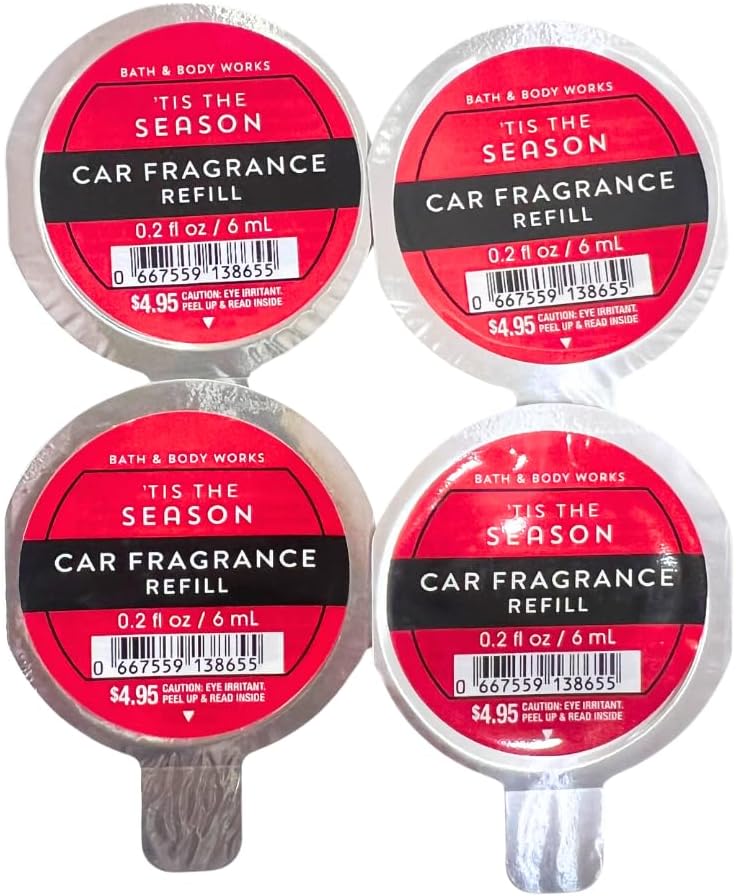 Bath & Body Works 'TIS THE SEASON Car Fragrance Refill 0.2 fl oz - Pack of 4