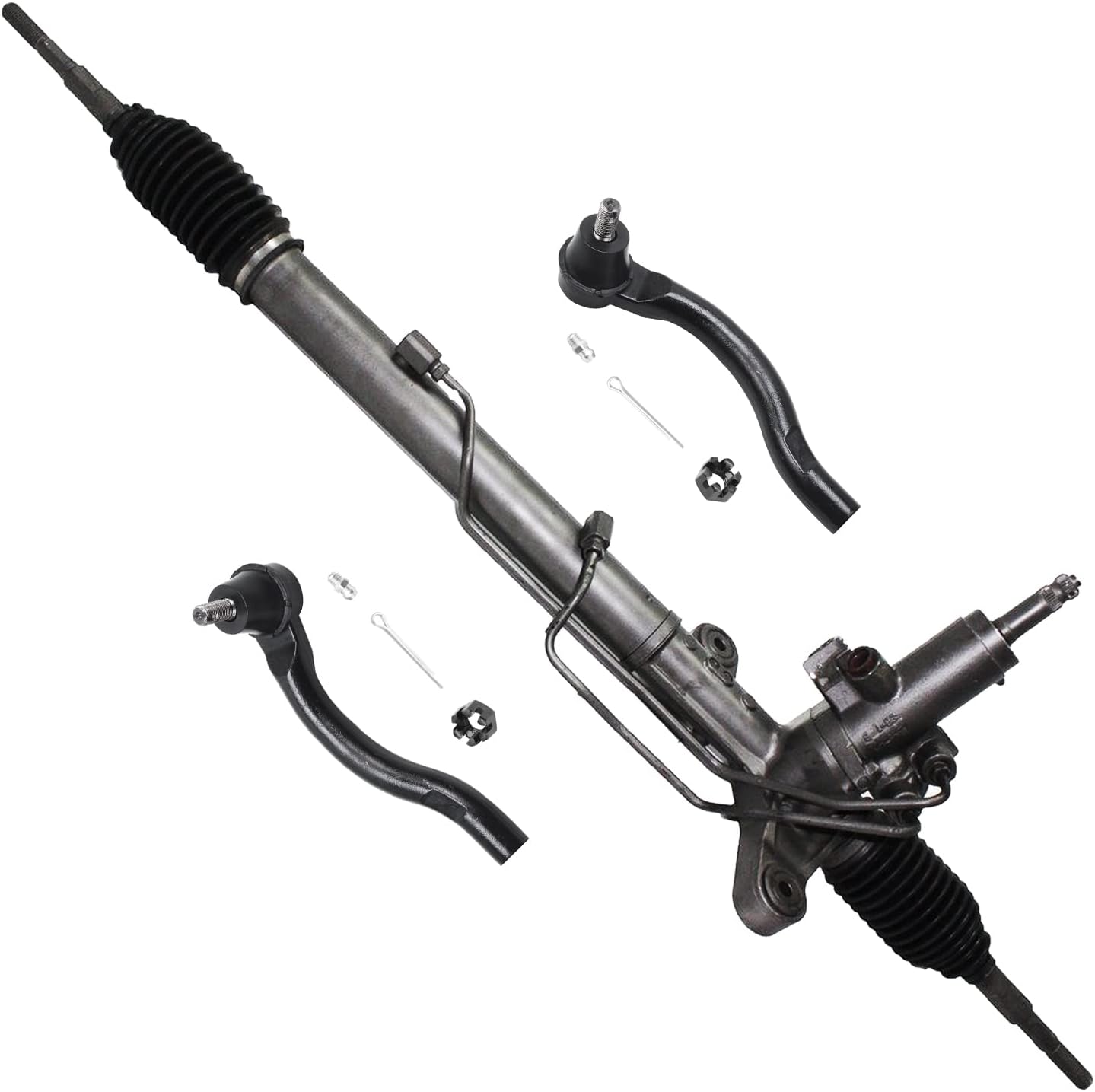 Detroit Axle - Rack & Pinion Kit for 2006-2010 Honda Civic 2007 2008 2009, Power Steering Rack & Pinion Assembly, 2 Outer Tie Rods Replacement