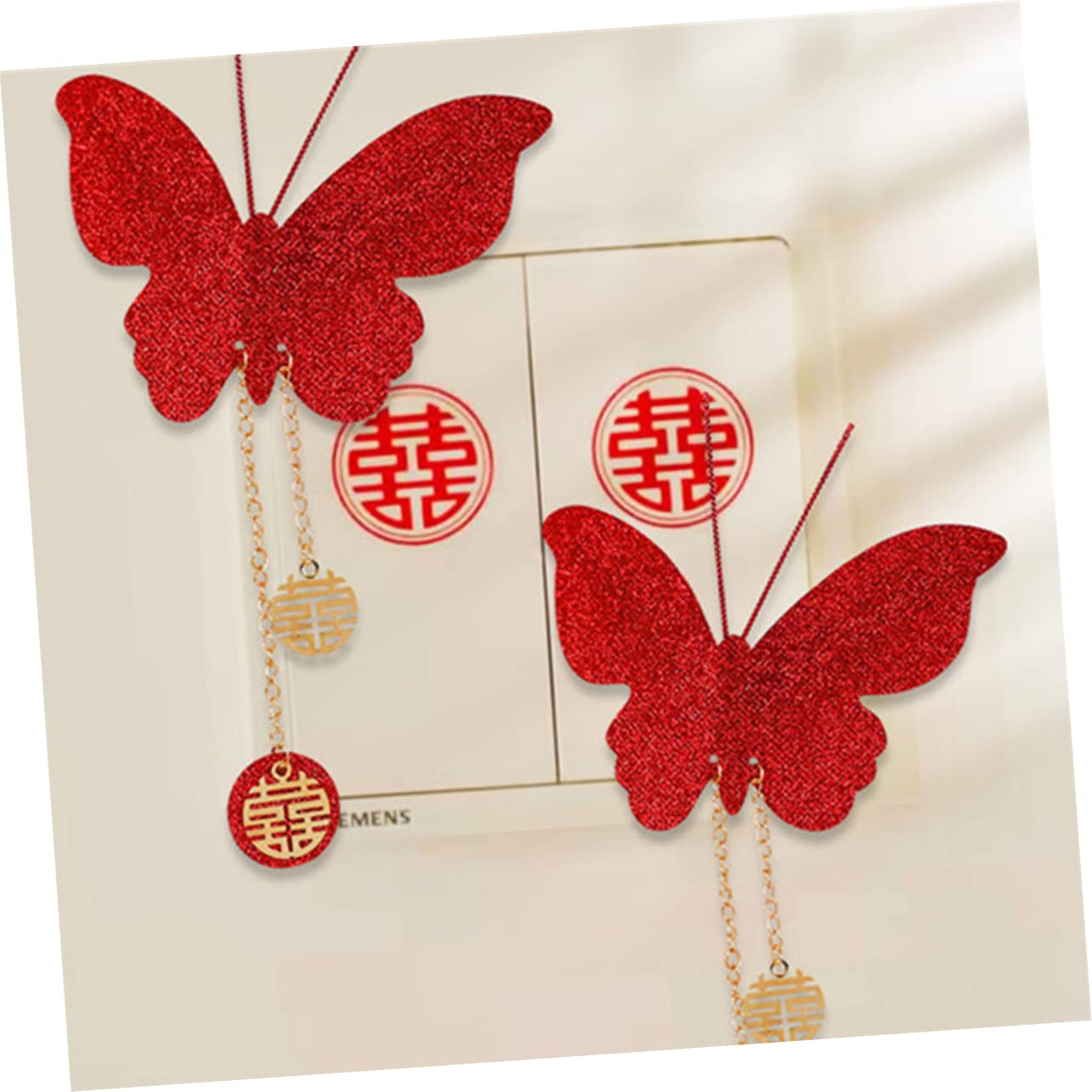 STOBAZA 20 Stk Schmetterlings-ornament Schmetterling Party Dekorationen Schmetterling Dekorationen Braut Aufkleber Hochzeitsdekorationen 3d Rot Festlich Krawatte Funkeln