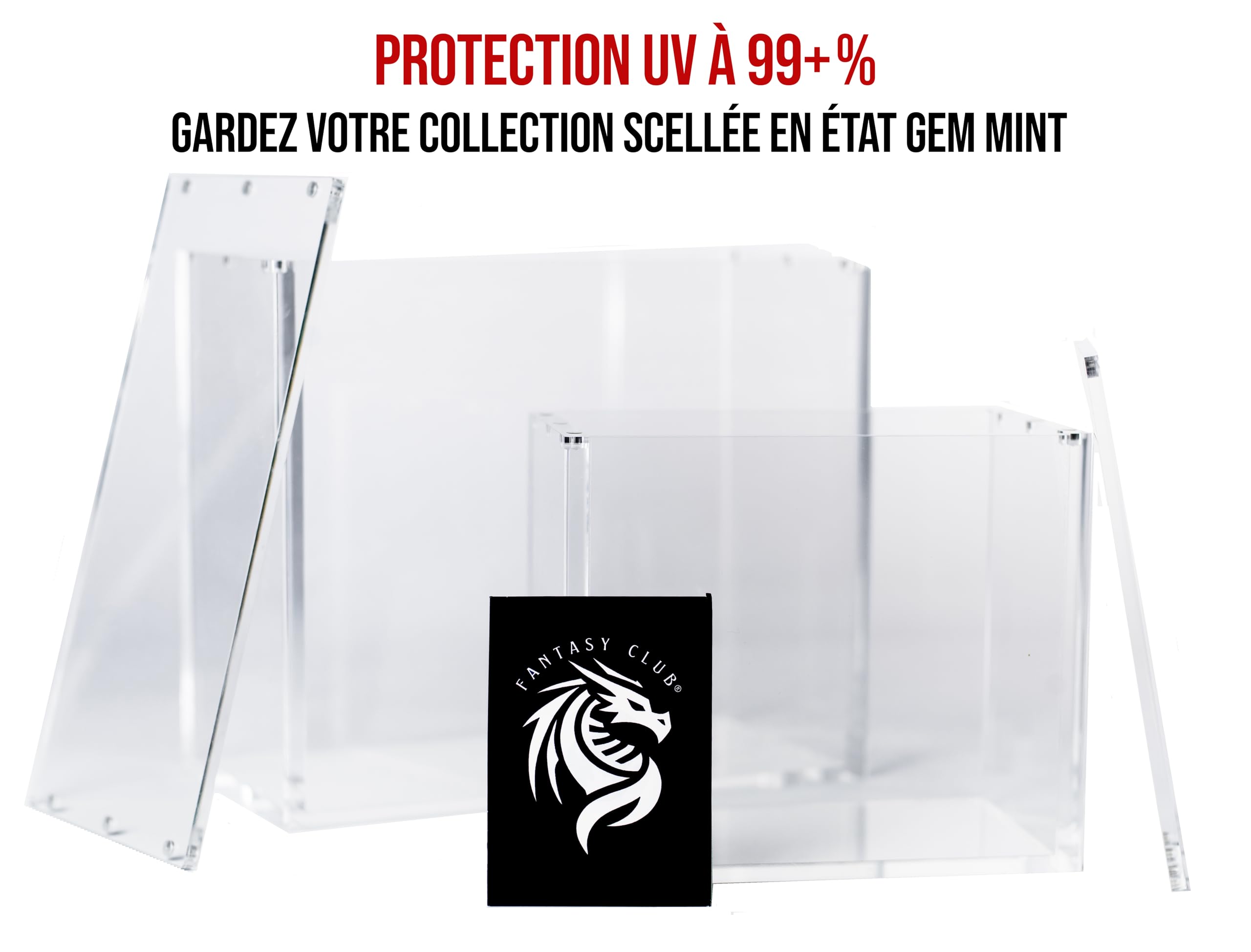 FANTASY CLUB | Boîte Acrylique pour Elite Trainer Box – Acrylique ultra épais 8 mm + 5 mm avec aimants puissants et protection UV à 99+% | Valorisez votre collection scellée et gardez vos ETB mint