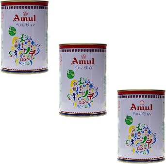 GeePure Amur 33.8 fl oz 1 L x 3 Cans Pure Ghee Amul Clarified Butter