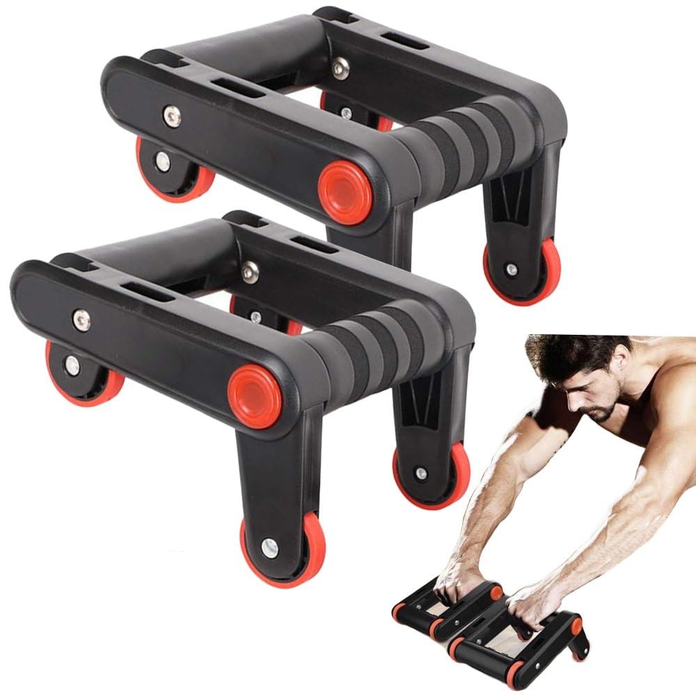 Sevia Foldable Abdominal Exercise Wheel 2-In-1 Push up Bars Ab Roller for Leg Arm Body Muscle Abdominal Trainer Exercise for Women and Men-picture-32
