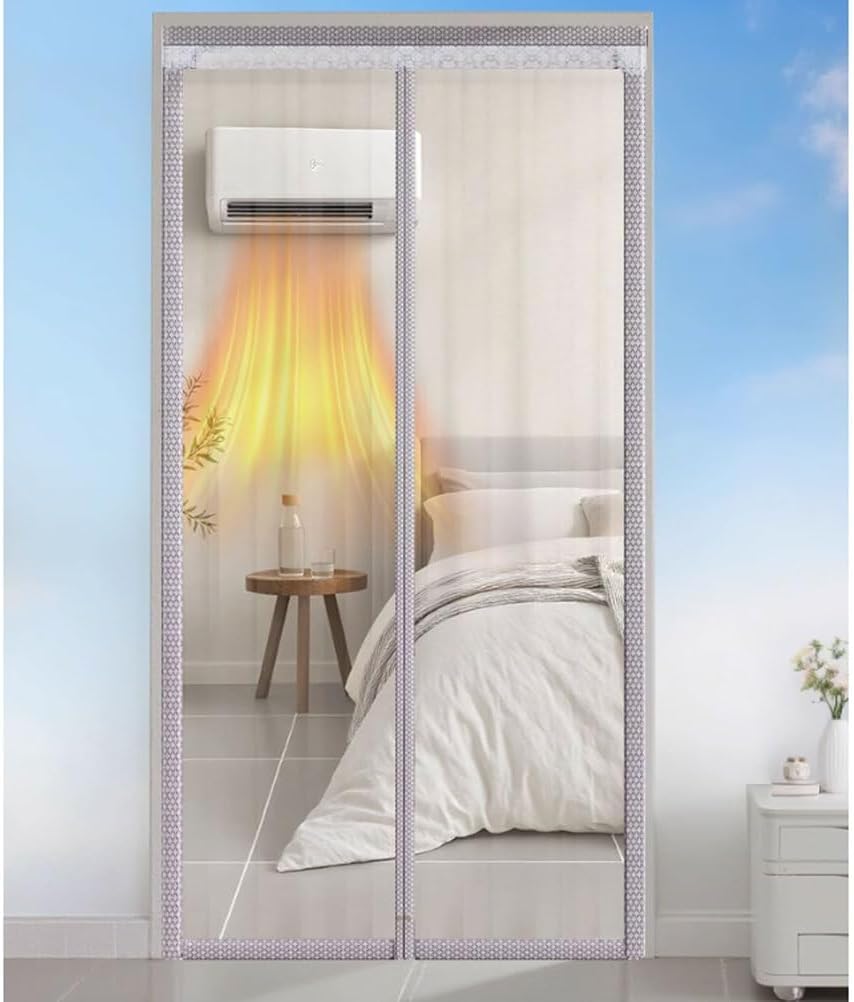 Transparent Screen Doors for Home Improvement Magnetic Closure Doorway Cover Heavy Duty Back Porch Door Curtain,A,1x2.15m