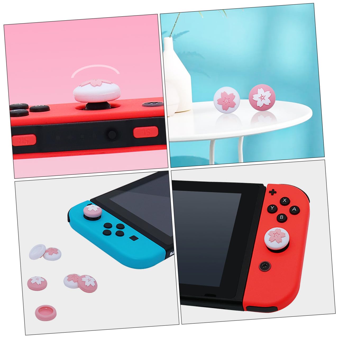 JECOMPRIS 100stücke Joystick Kappen Für Switch Controller Ergonomische Analog Stick Aufsätze Mit Blumen-muster Rutschfeste Silikonabdeckungen Für Besseren Grip Kompatibel Mit Switch Oled