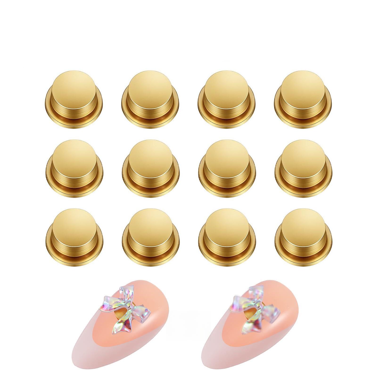 12PCS Nail Rings Set, Rotating Nail Art Charms for DIY Manicures and Craft Projects-image-39