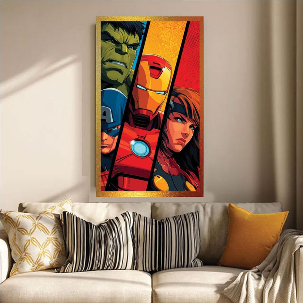 Edge ''Avengers ED0011'' Digitally Printed Wall Poster with Photo Frame by Spoil Your Wall, 40 x 55 cm Size, Multicolor