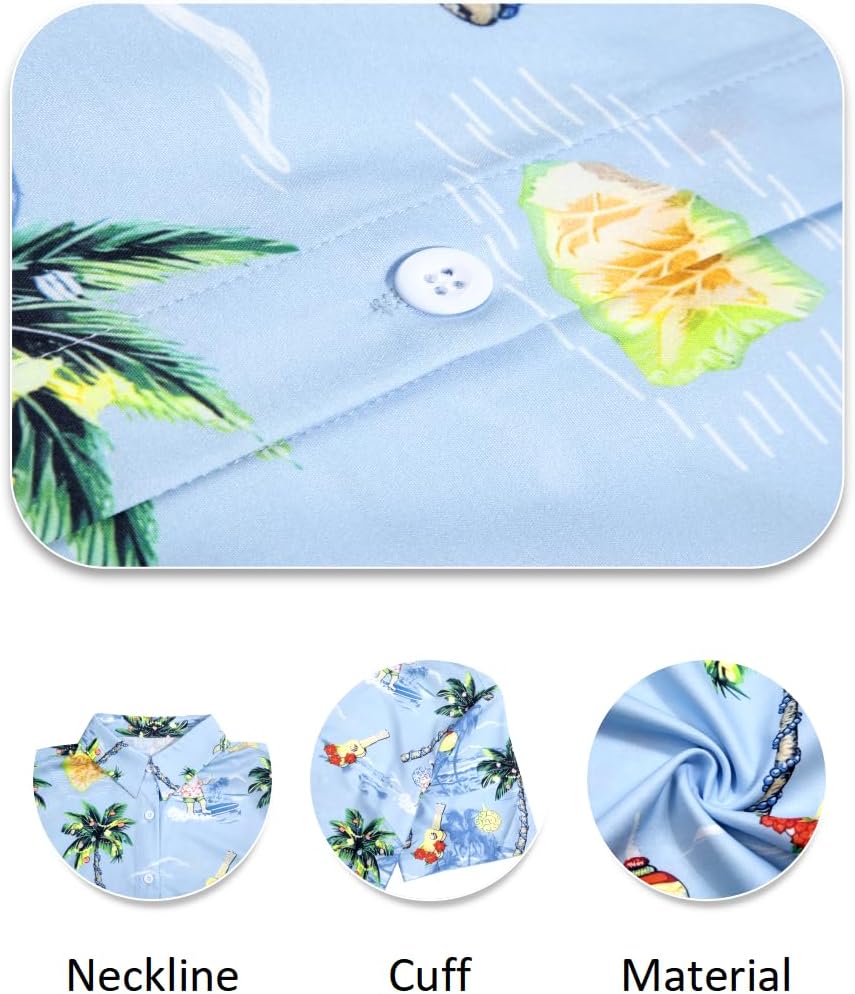 Christmas Hawaiian Shirts Women Funny Santa Claus Graphic Button Down Shirts Ugly Xmas Holiday Casual Button Up Tops - Image 5