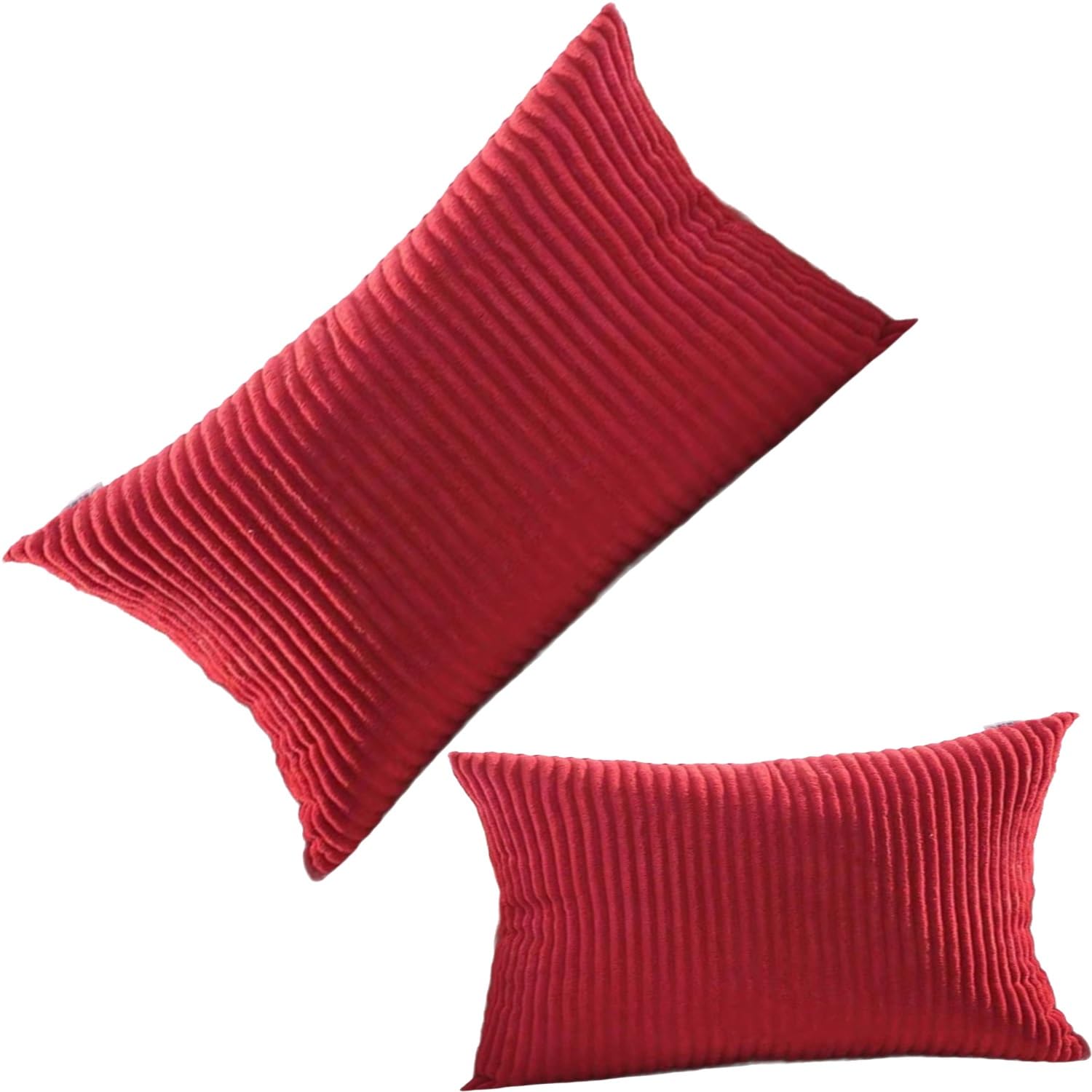 ILiemao 2 Pack Corduroy Soft Decorative Square Rectangle Throw Pillow Cover 60x60 50x70 80x80 cm Cushion Covers Pillowcase, Home Decorations for Sofa Couch Bed Chair(W10,2pcs 40x70cm) — image 1