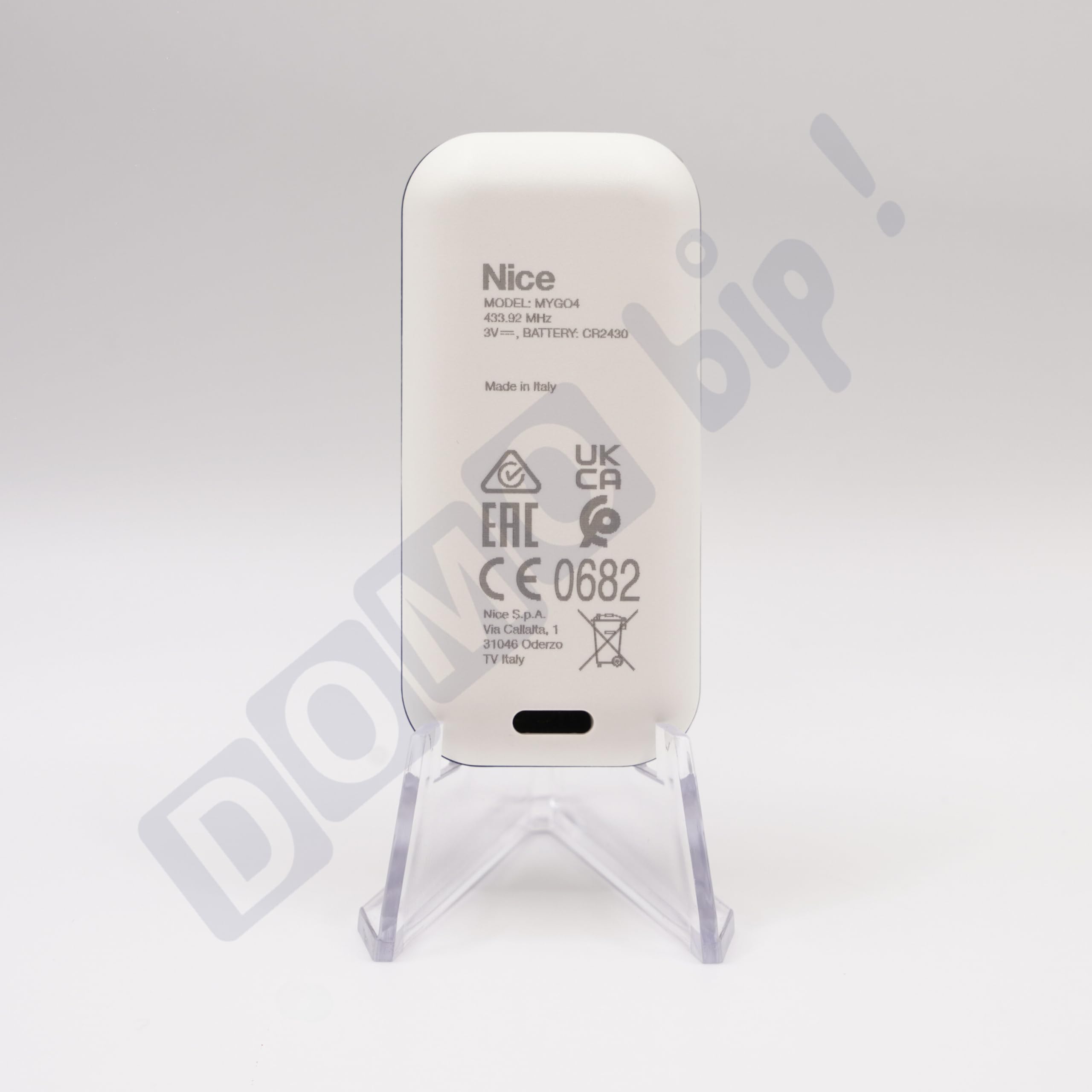 Nice FLO4R-S Devient MYGO4 - Télécommande 4 canaux pour portails et Garage - Rolling Code/O-Code 433,92 MHz - Compatible FLOX2R/FLOXI2R/OX2/OXIBD - Émetteur Officiel certifié + 1 Goodies DOMOBIP