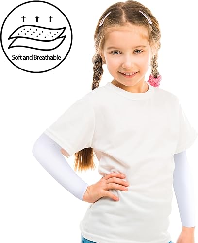 Miniatura 9 de Zhanmai 8 pares de mangas de brazo para niños y niños pequeños, protección UV, mangas de enfriamiento para cubrir los brazos